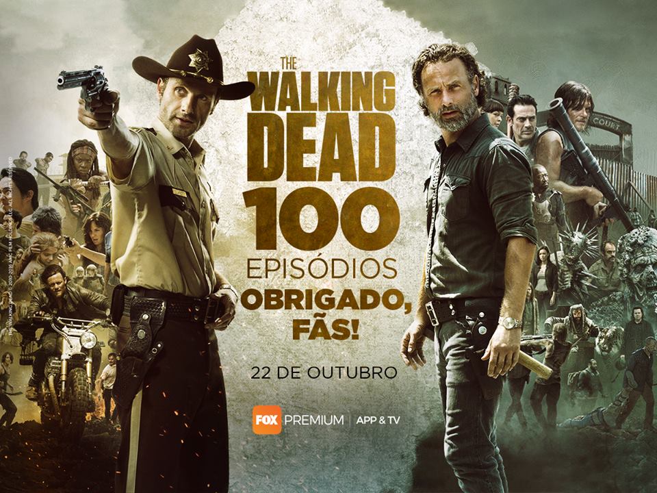 The walking dead 8 temporada poster agradecimento 100 episodios traduzido