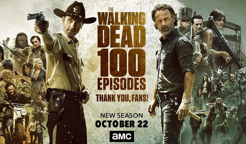 The walking dead 8 temporada poster agradecimento 100 episodios