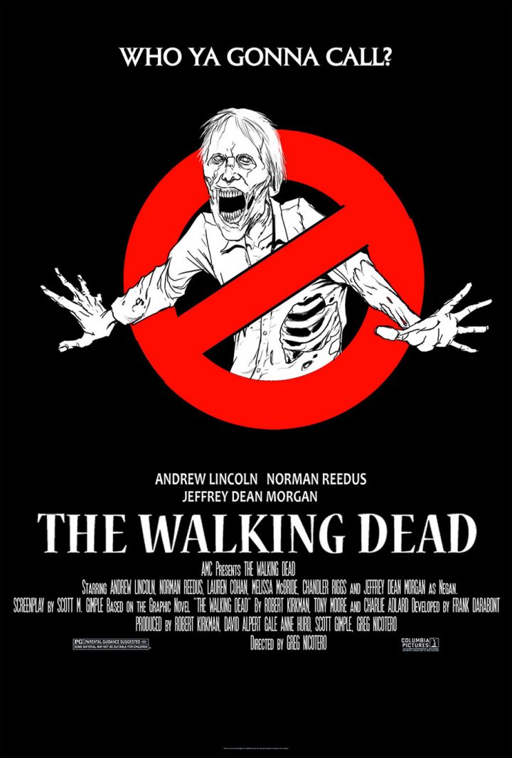 The walking dead 8 temporada poster parodia 5 ghostbusters