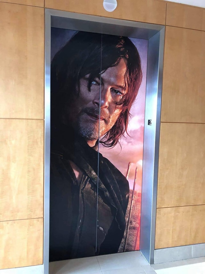 The walking dead 10 temporada sdcc 2019 decoracao elevador 01 daryl