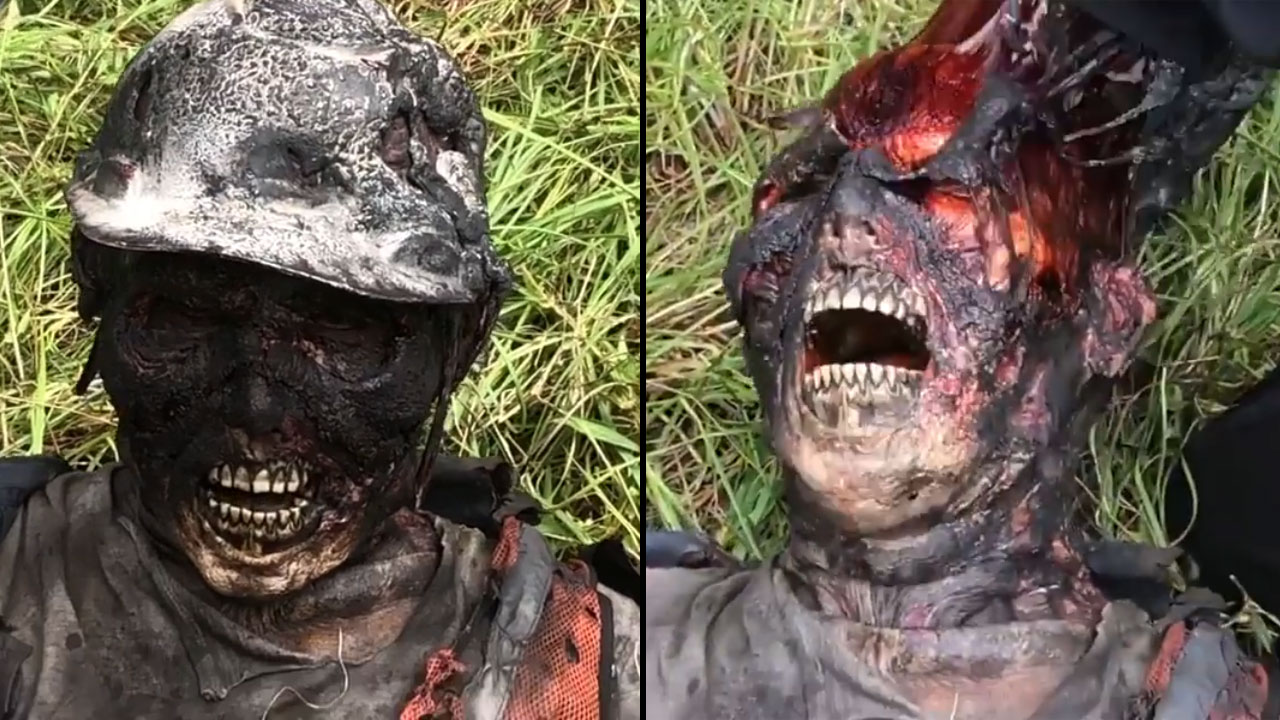 Nojento! Vídeo dos bastidores de The Walking Dead mostra pele de zumbi sendo arrancada com capacete