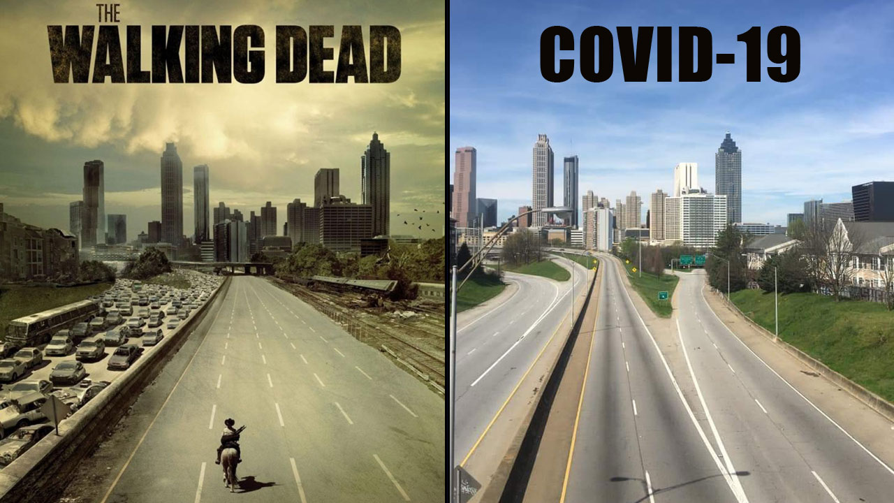 Atlanta em quarentena por coronavírus tem semelhança assustadora com The Walking Dead nesta imagem