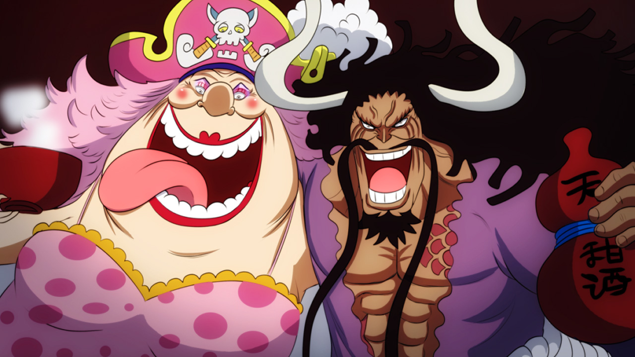 A Aliança de Big Mom e Kaido em One Piece, com colorização de fã.