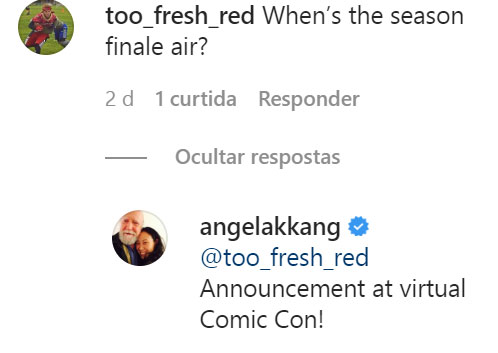 Angela kang, a showrunner de the walking dead, responde a um fã em seu instagram pessoal.