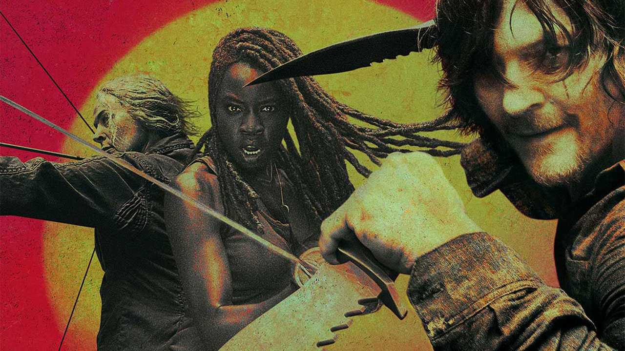 Carol, Michonne e Daryl em pôster da 10ª temporada de The Walking Dead.