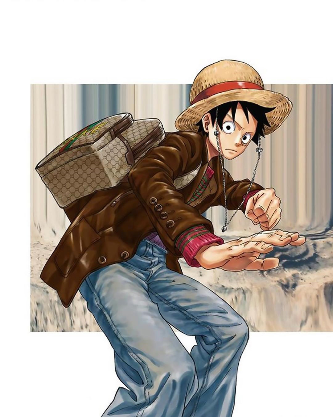 One piece gucci fake not colaboracao elle men 02 luffy