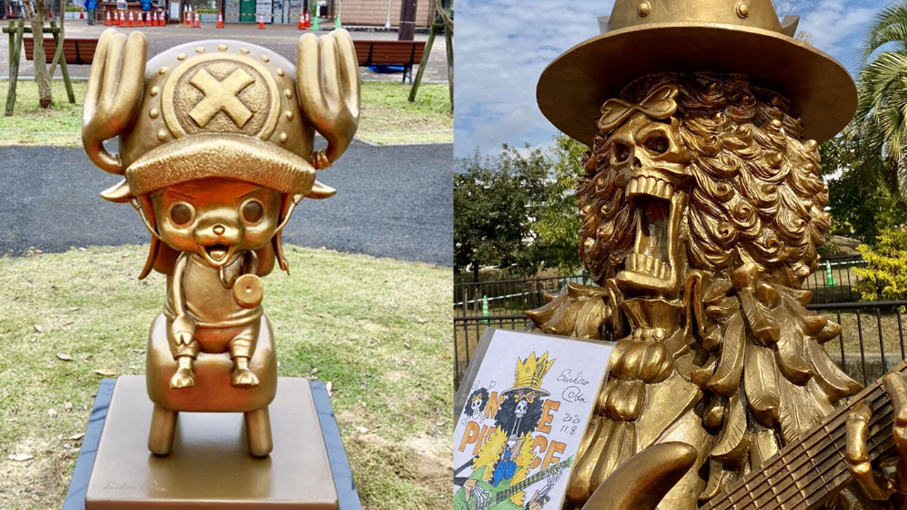 One Piece | Chopper e Brook ganham estátuas de bronze no Japão
