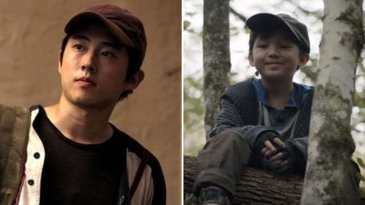 Montagem de Glenn com uma cena de seu filho Hershel no 17º episódio da 10ª temporada de The Walking Dead (S10E17 - 