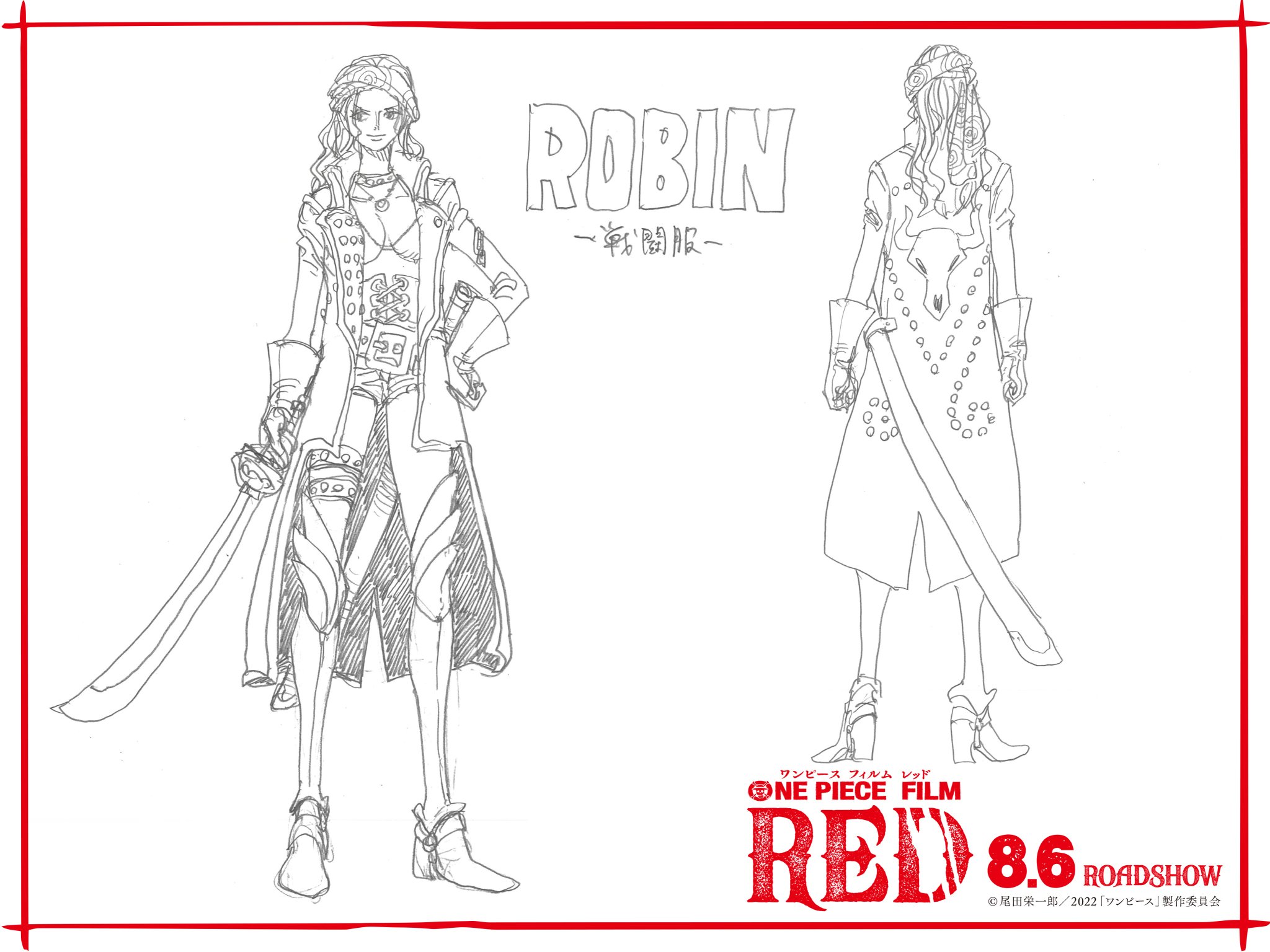 One piece filme red: "uniforme de combate" de robin.