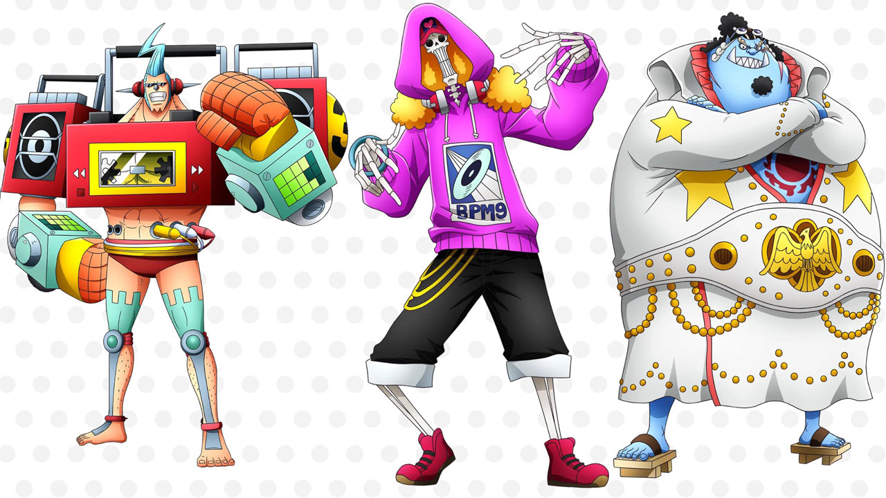 One Piece Filme Red | Novas poses do bando com as roupas com estilos musicais