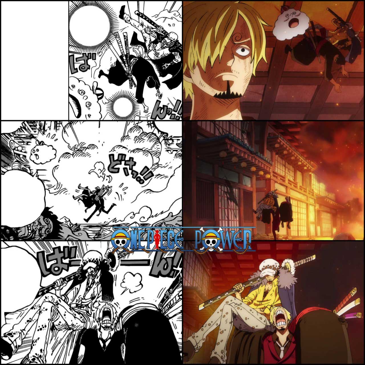 One piece comparacao anime manga episodio 1033 capitulos 1012 1013 01