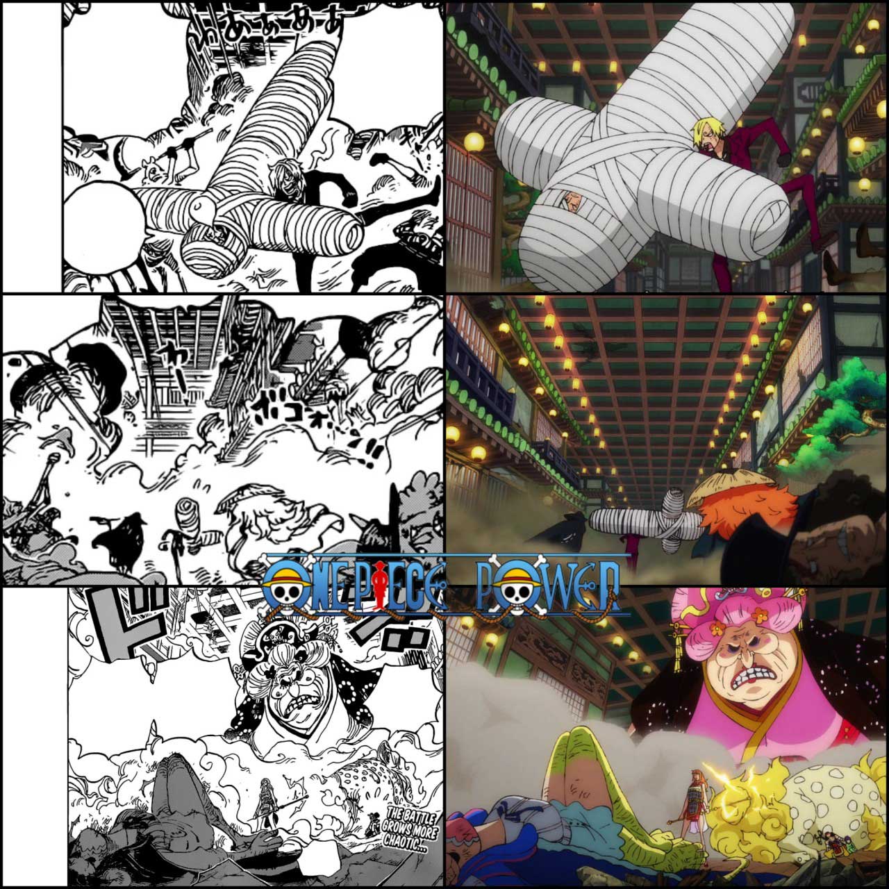 One piece comparacao anime manga episodio 1033 capitulos 1012 1013 03