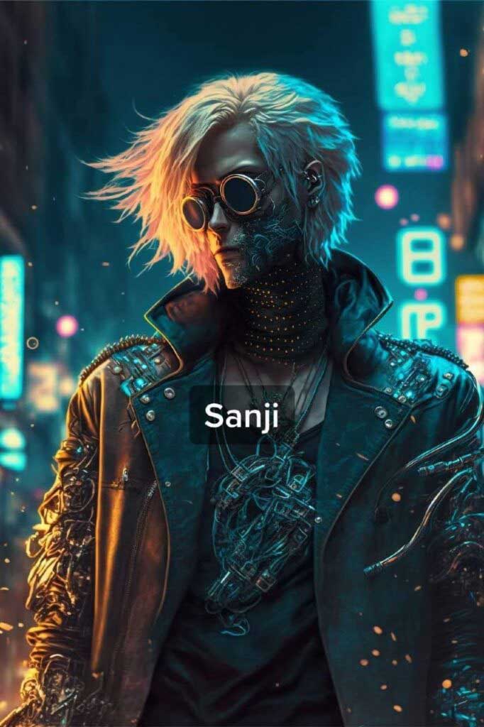One piece bando cyberpunk arte inteligencia artificial sanji