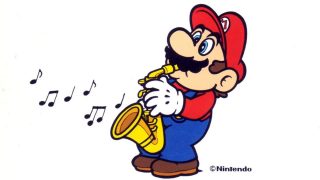 Mario saxofone tocando musica postcover