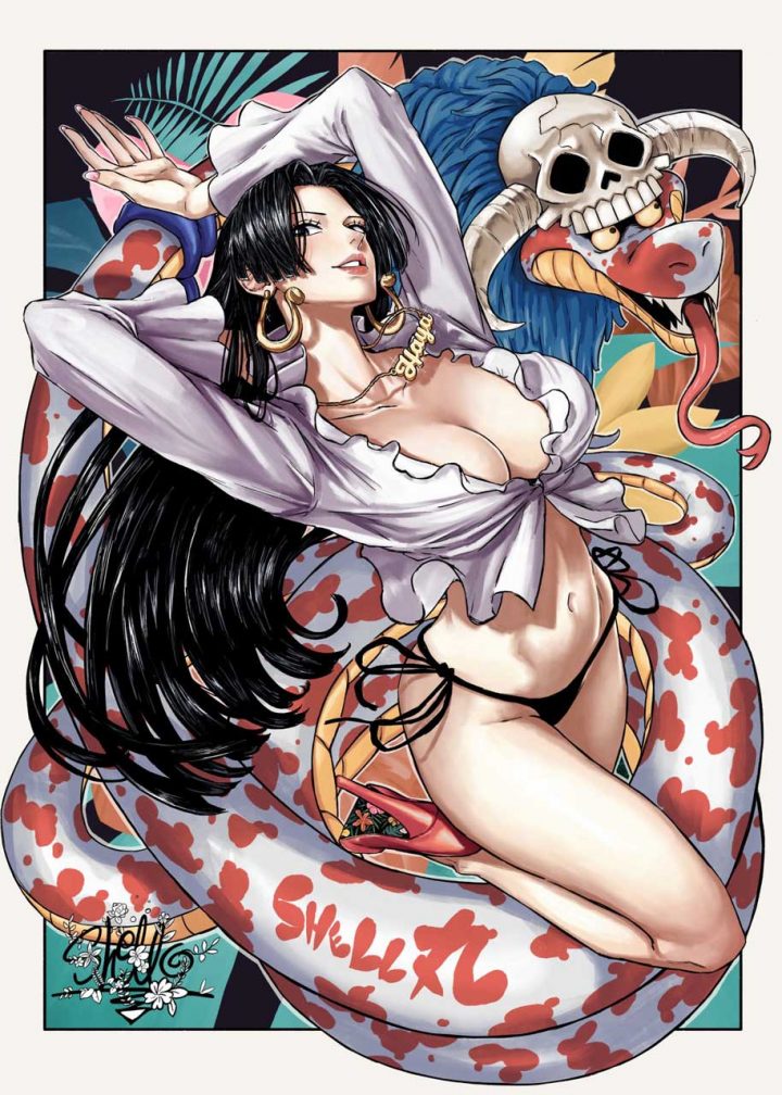 One Piece  Fã faz arte maravilhosa de Hancock baseada na capa colorida do  mangá 1084