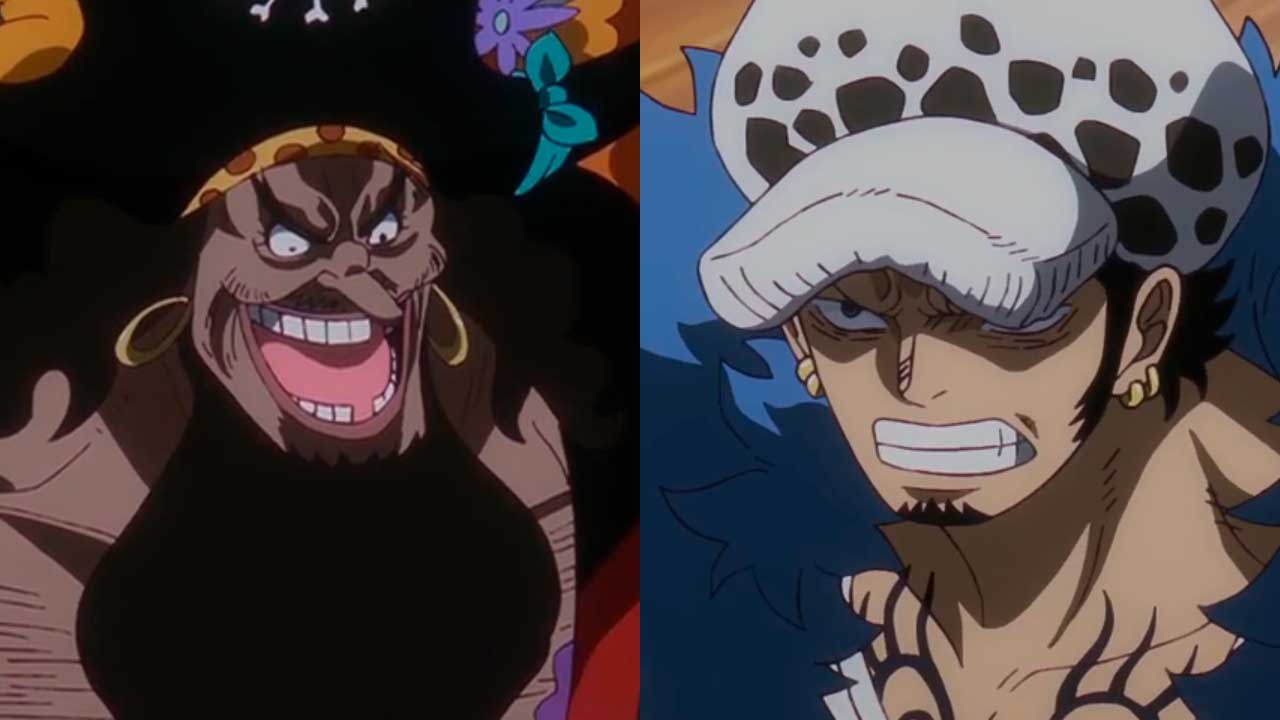 One piece anime 1092 barba negra vs trafalgar law postcover